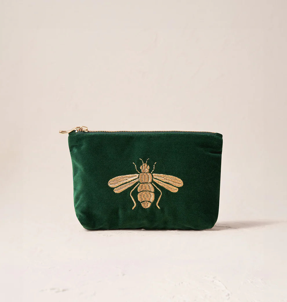 Elizabeth Scarlett Honey Bee Forest Velvet Mini Pouch
