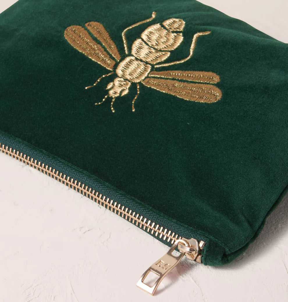 Elizabeth Scarlett Honey Bee Forest Velvet Mini Pouch
