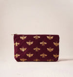 Elizabeth Scarlett Honey Bee Plum Velvet Everyday Pouch