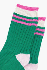 Green Varsity Stripe Socks