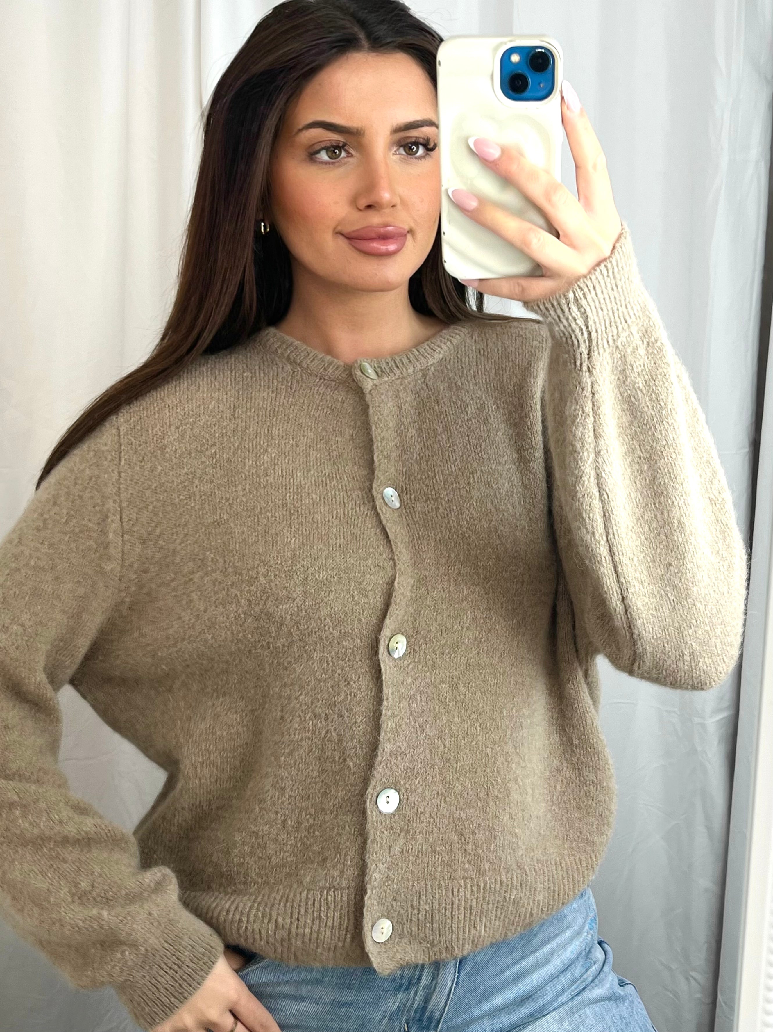 Claudia Cardigan Dark Camel