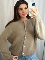 Claudia Cardigan Dark Camel