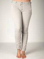 Melly & Co Light Grey 4 Button Hole Detail Jeans