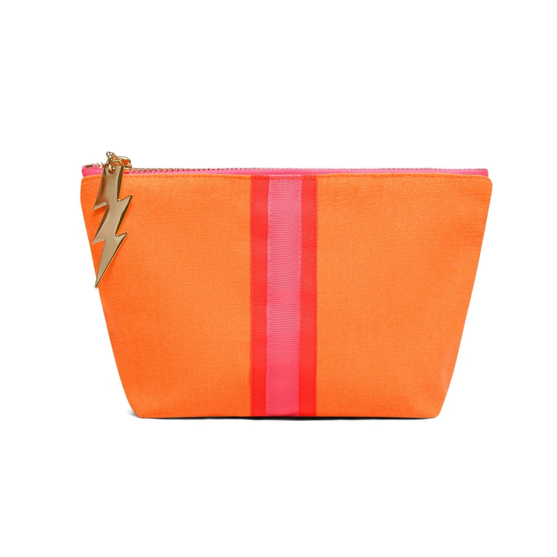 Orange Lucky Stripe Make Up Bag