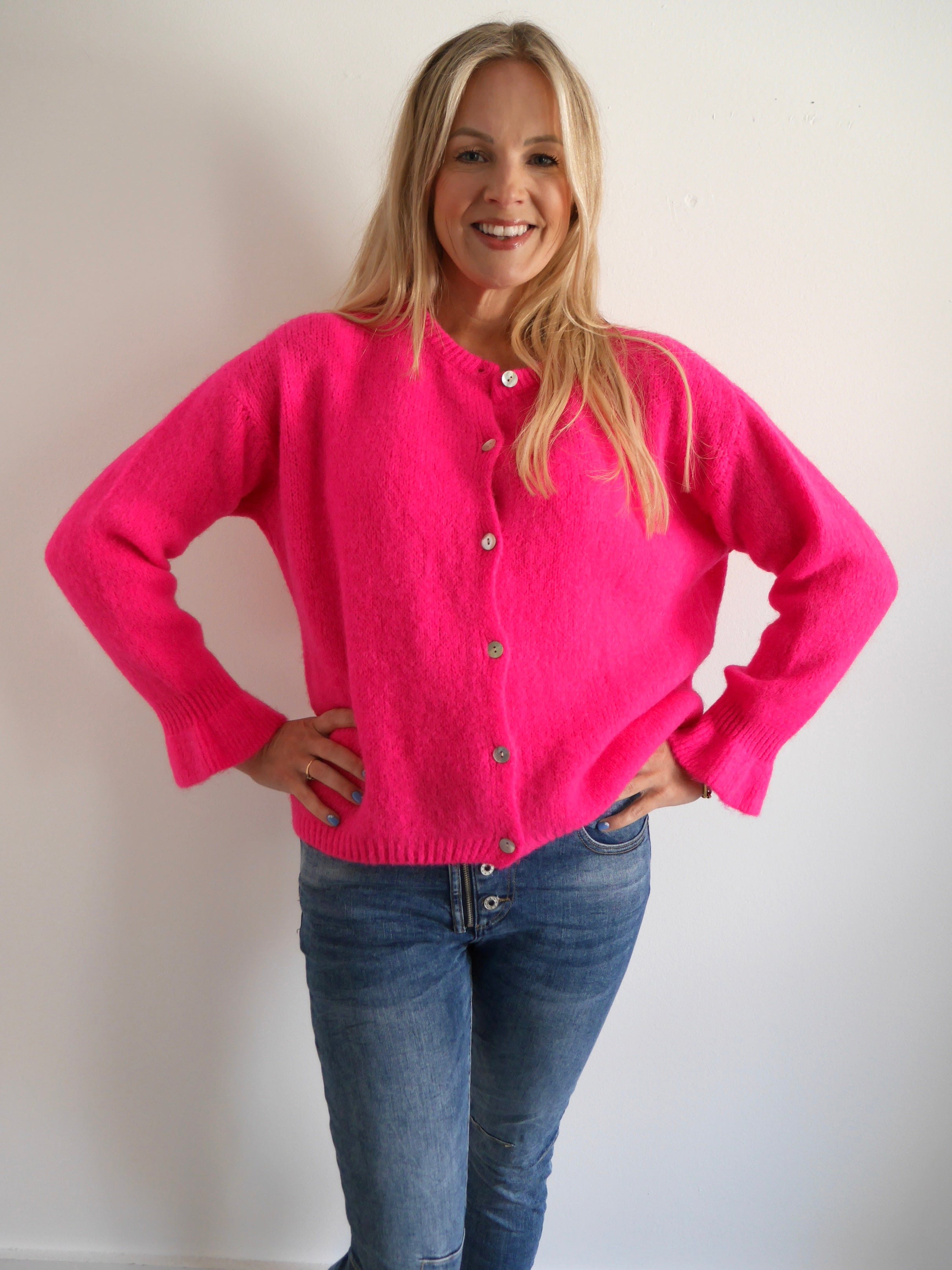 Florence Alpaca Cardigan Fuchsia