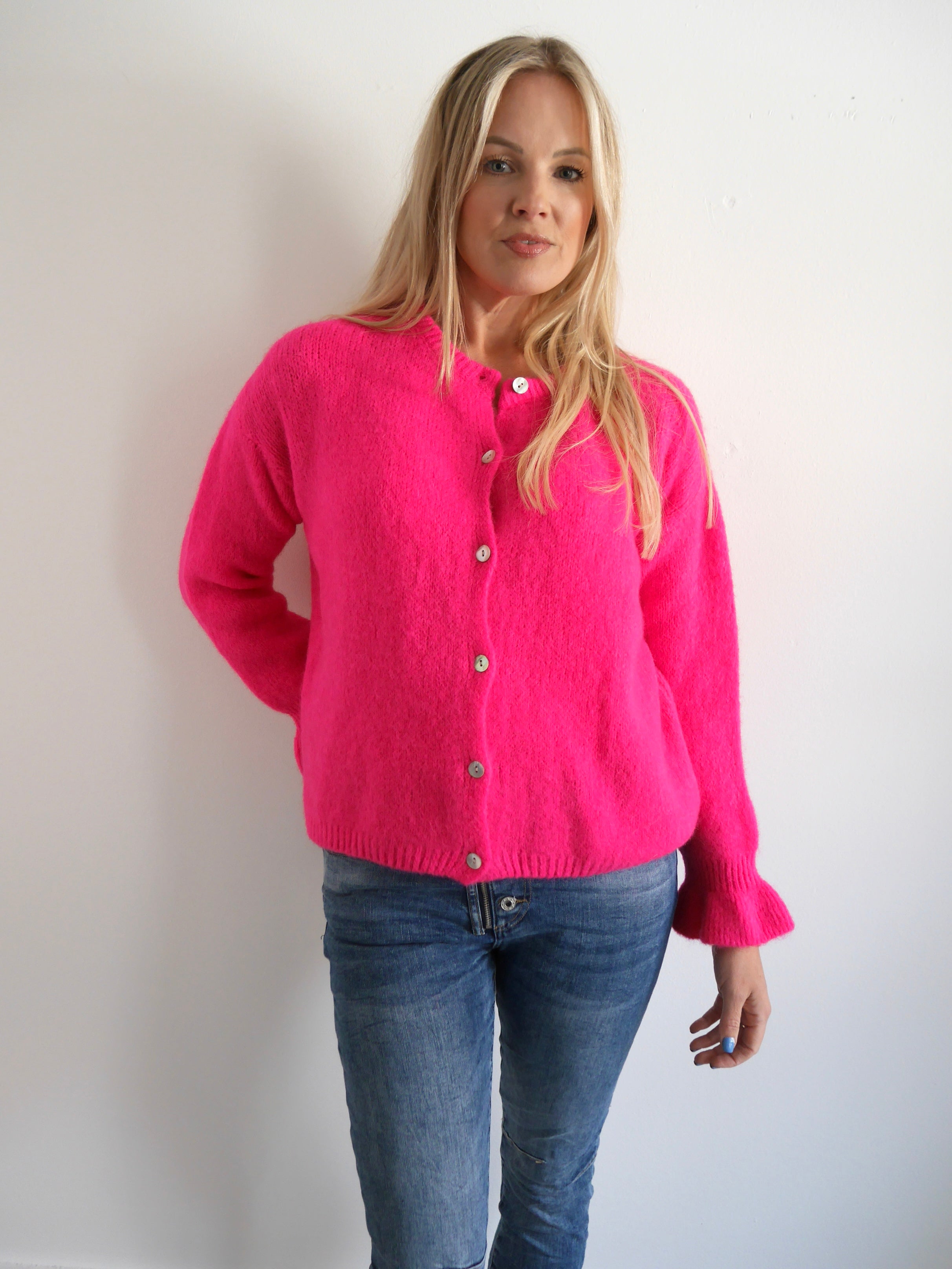 Florence Alpaca Cardigan Fuchsia