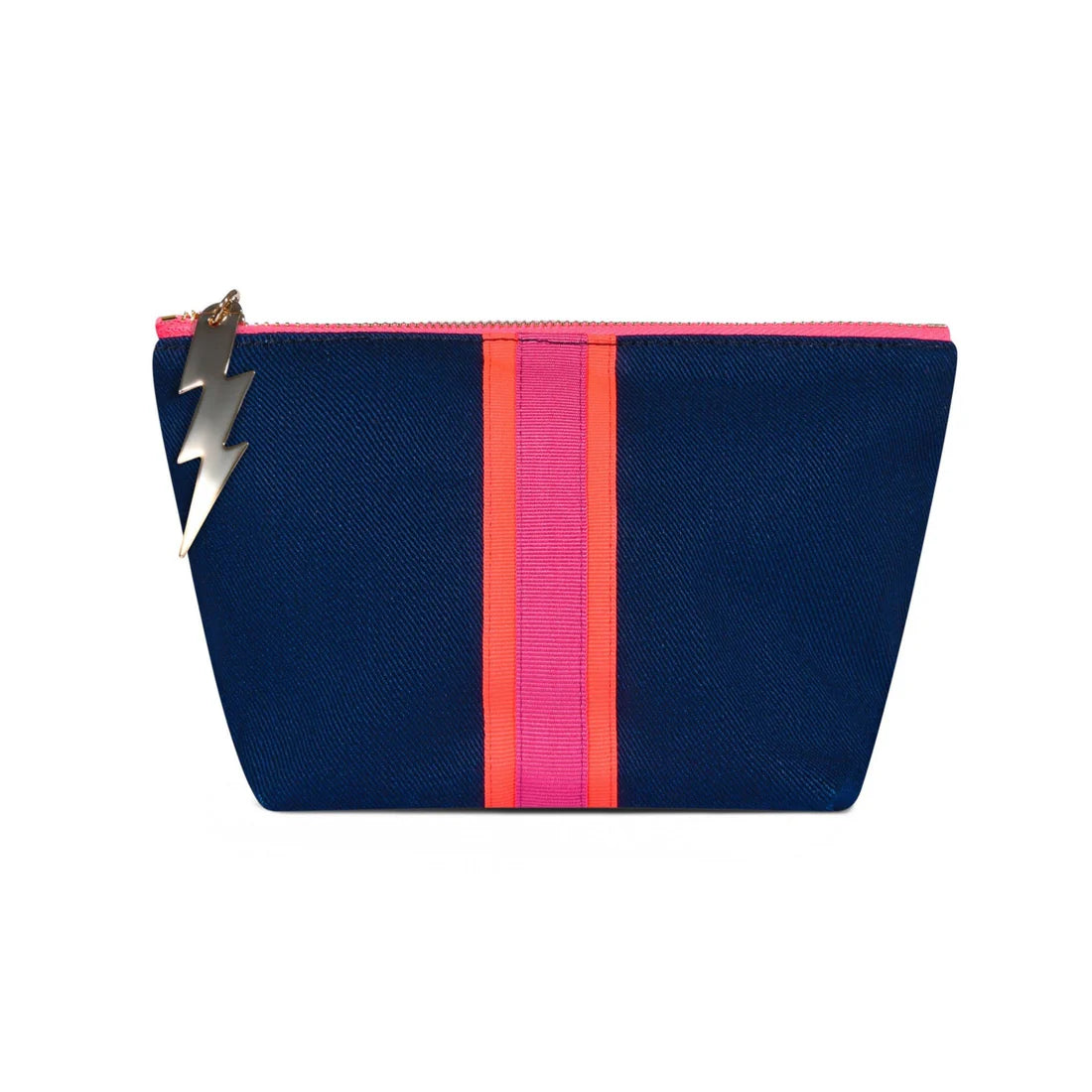 Navy Lucky Stripe Make Up Bag