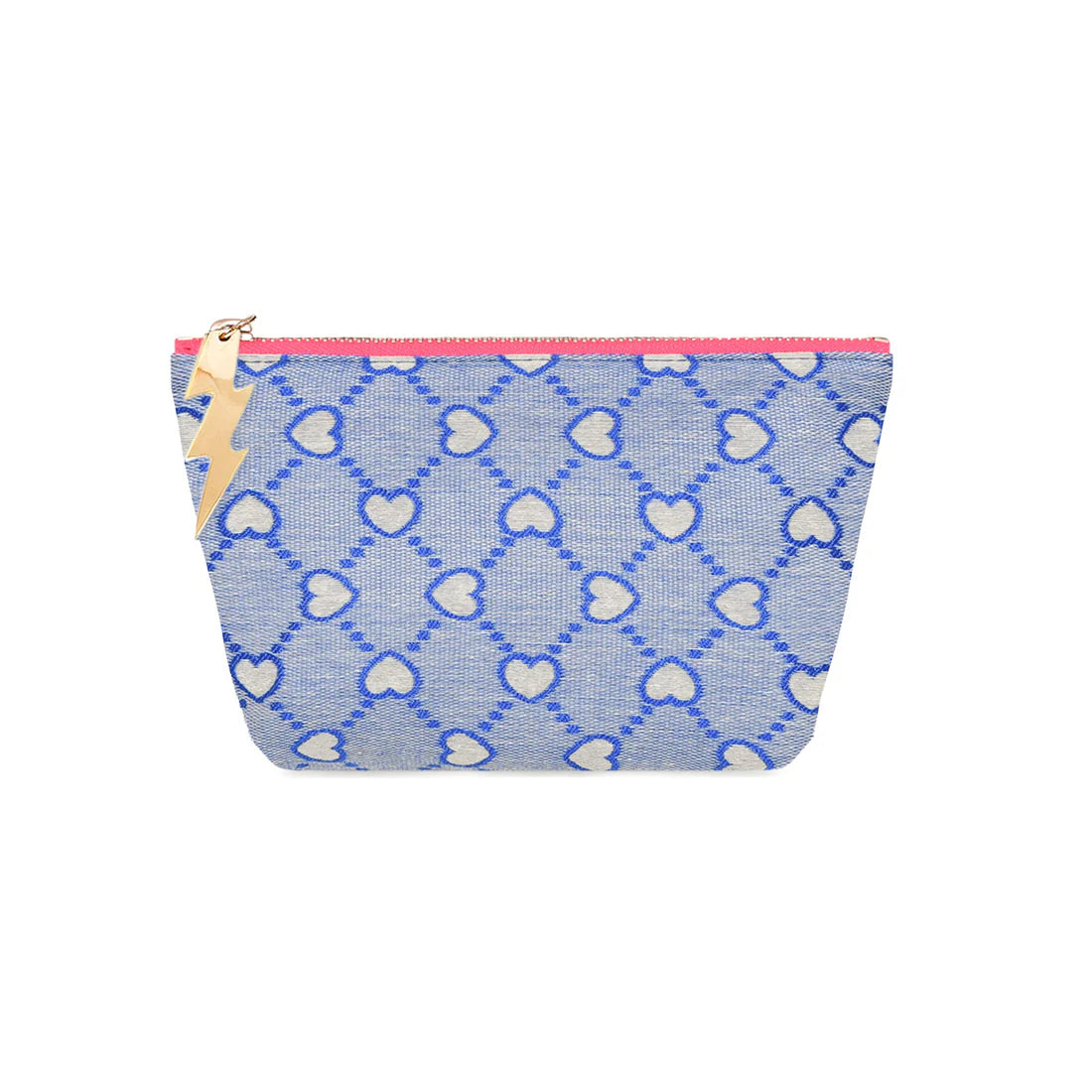 Blue Love Heart Make Up Bag