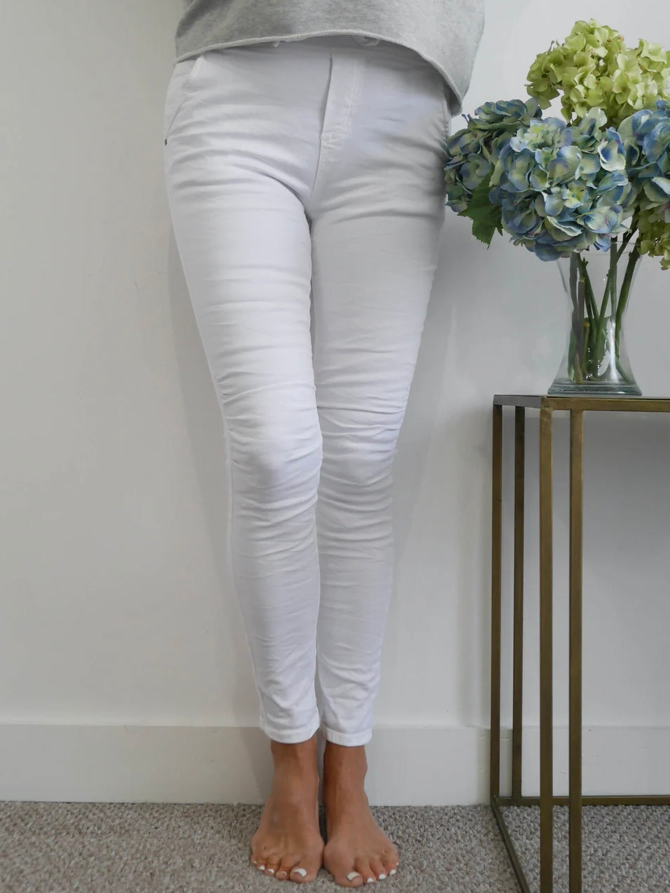 Melly & Co White Drawstring Jeans/Joggers