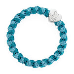 Woven Silver Heart Mosaic Blue Charm Hair Band