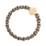 Gold Heart Woven Cocoa Dust Charm Hair Band