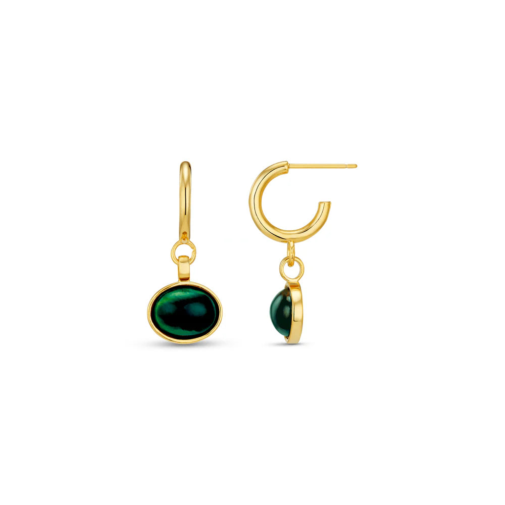 Orelia Semi Precious Green Jade Drop Earrings