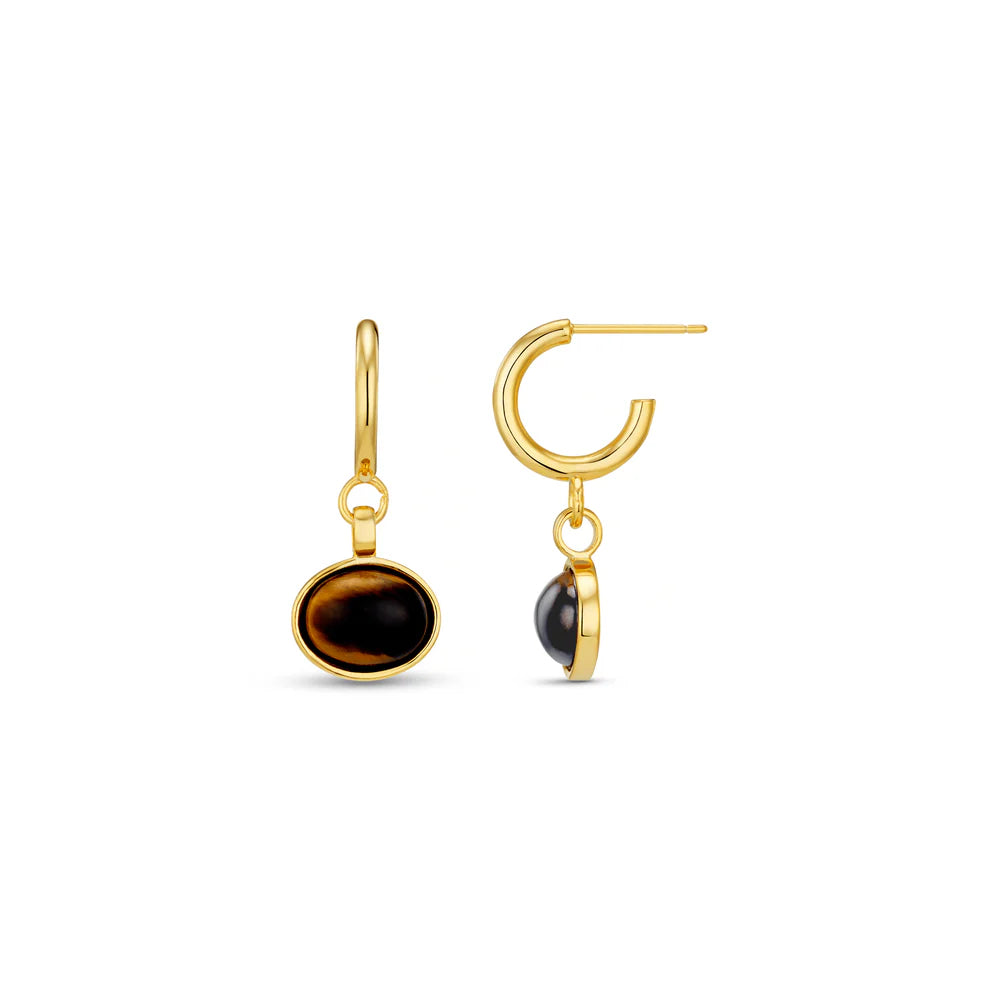 Orelia Semi Precious Tiger's Eye Drop Earrings