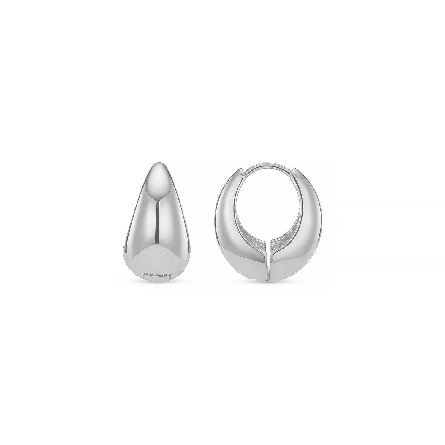Orelia Polished Domed Taper Hoops