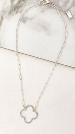 Envy Silver & Crystal Large Clover Necklace