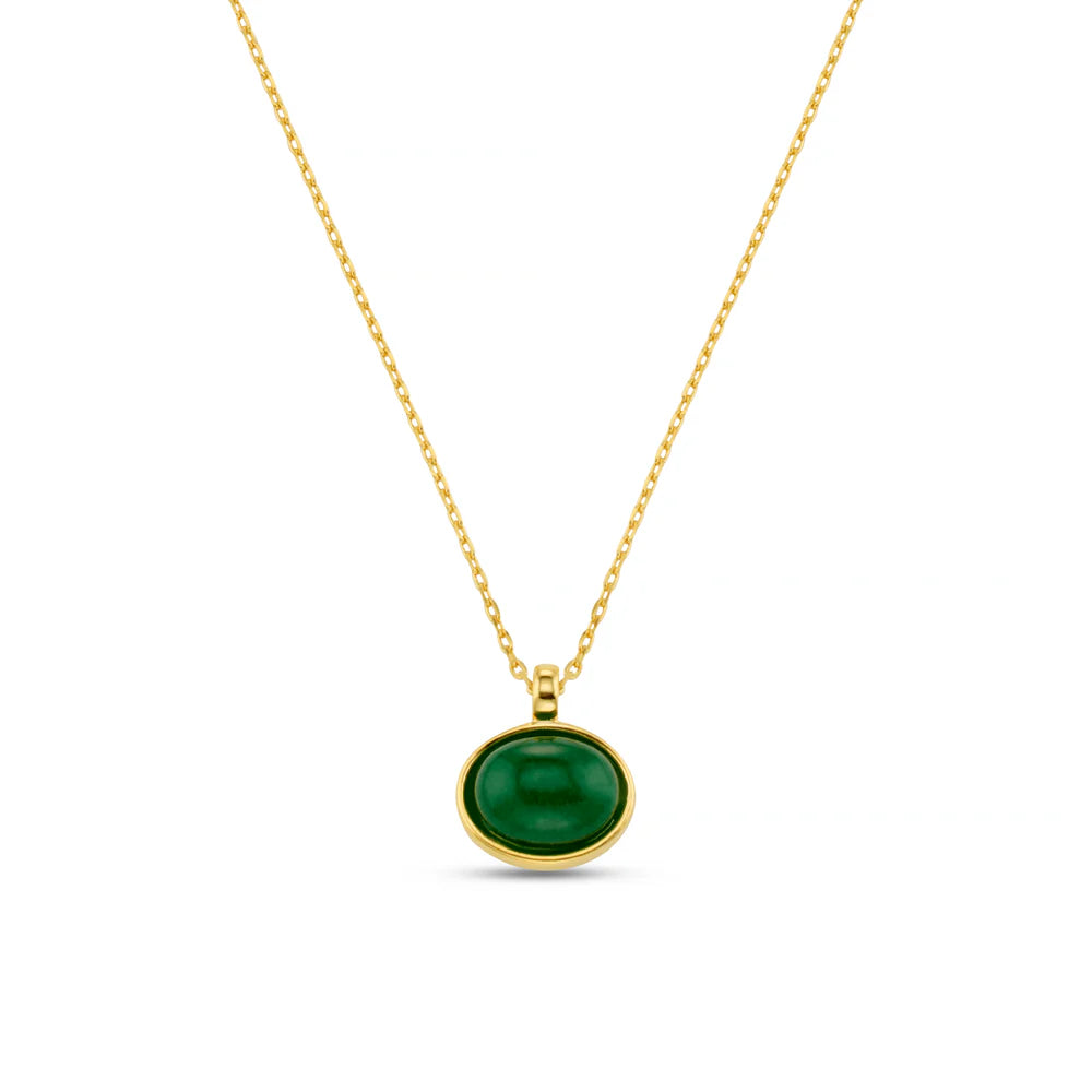 Orelia Semi Precious Jade Green Pendant Necklace