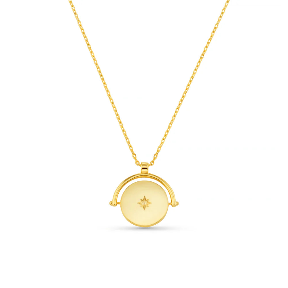 Orelia Starburst Coin Spinner Necklace