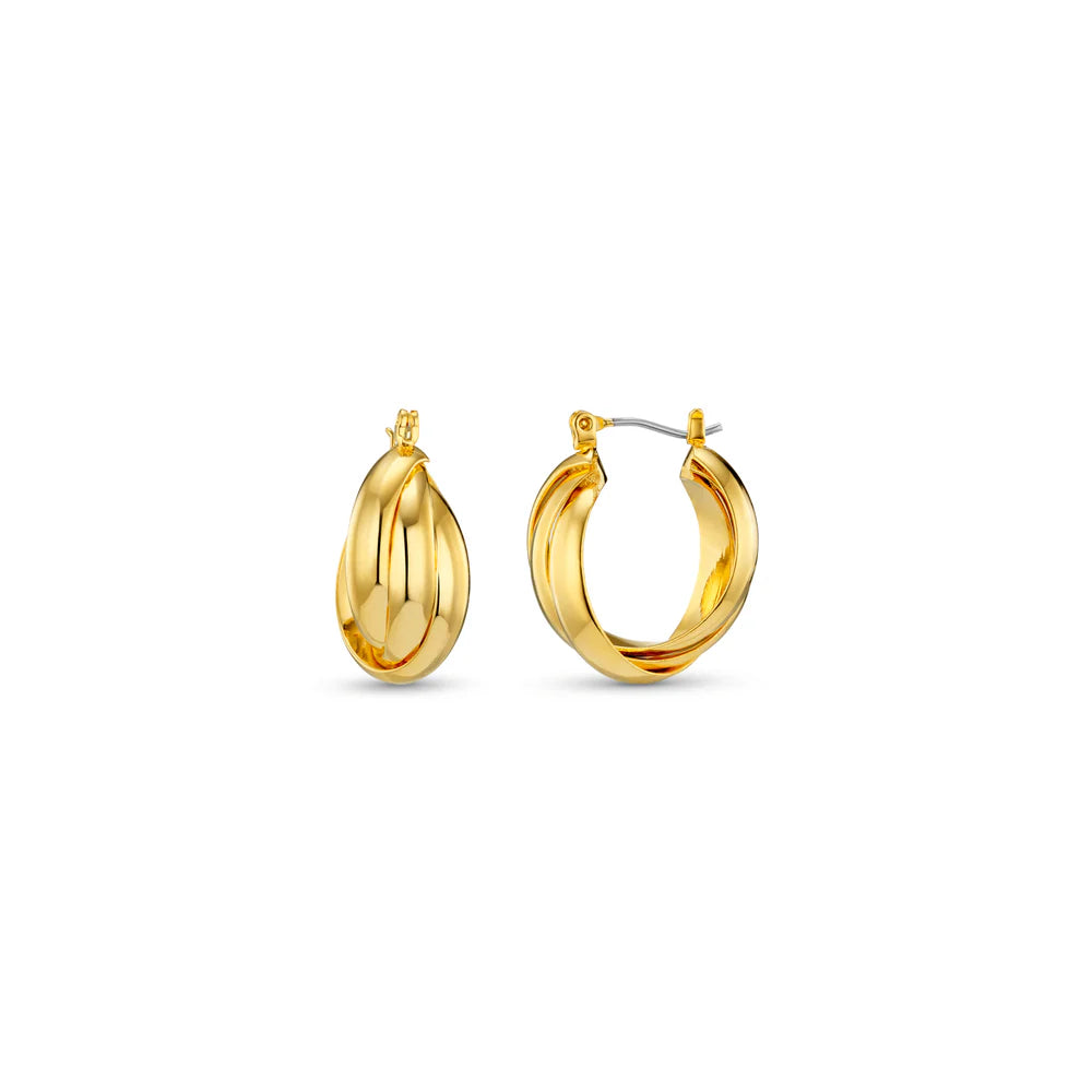 Orelia Small Interlocking Statement Hoop Earrings