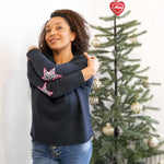 Navy Leopard Elbow Star