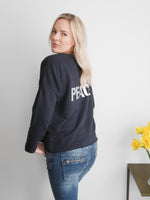 Navy Metallic 'Peace'