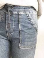 Melly & Co Denim Jogger with Square Pockets