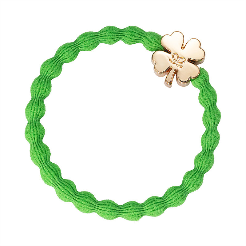 Gold Clover Apple Green Charm Hair Band