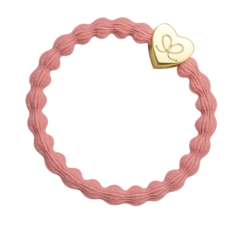 Gold Heart Coral Charm Hair Band