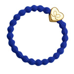 Gold Heart Royal Blue Charm Hair Band