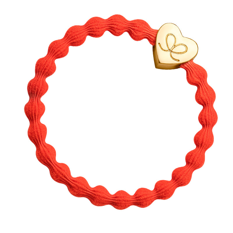 Gold Heart Warm Orange Charm Hair Band