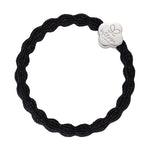 Silver Quatrefoil Black Charm Hair Band