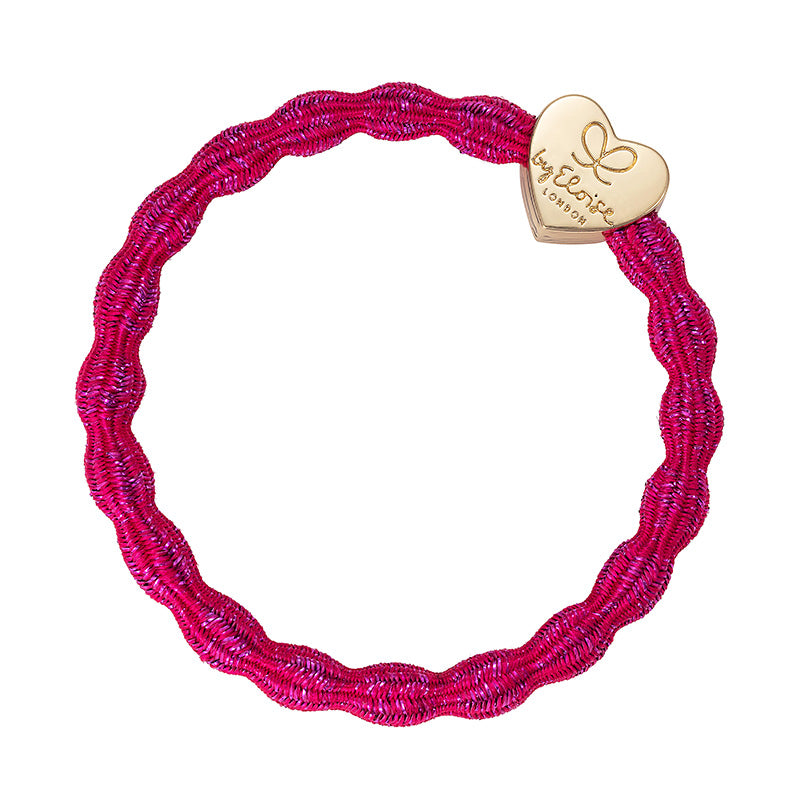 Metallic Gold Heart Fuchsia Charm Hair Band