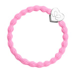 Silver Heart Neon Pink Charm Hair Band