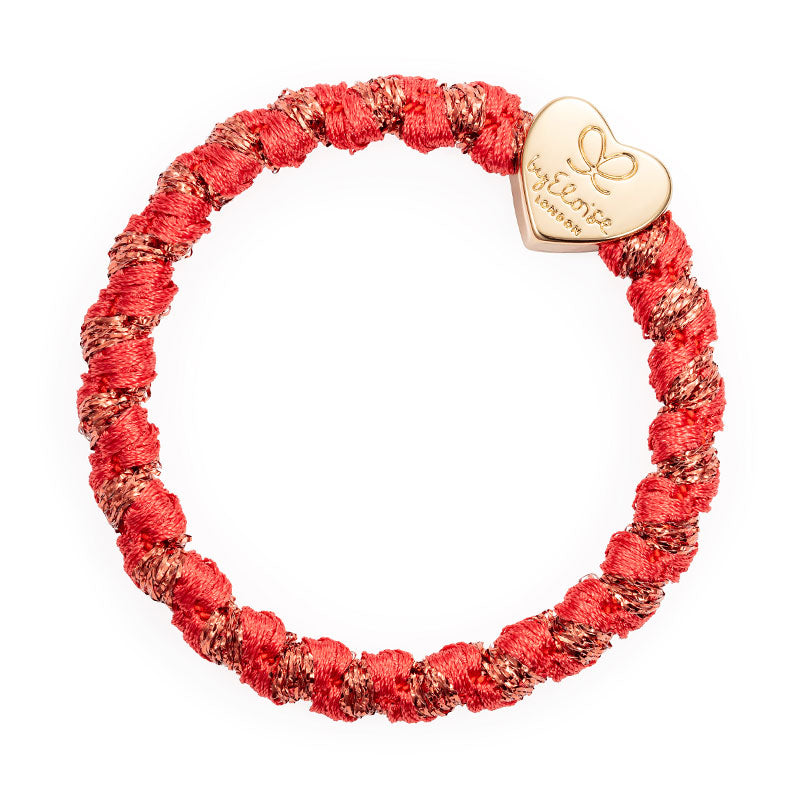 Gold Heart Woven Savannah Red Charm Hair Band