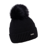 Eva Black Faux Fur Beanie Hat