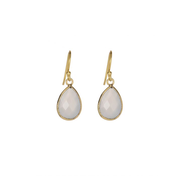 Ashiana Ava White Calcedony Earrings