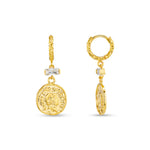 Orelia Crystal Coin Drop Micro Hoops