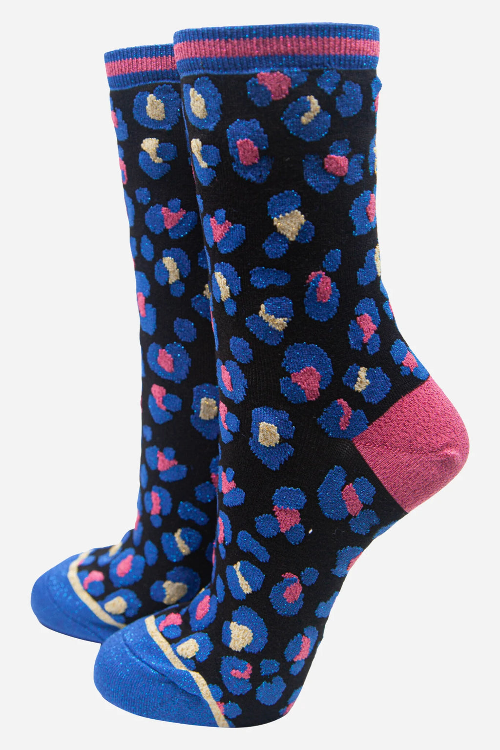 Royal Blue Leopard Print Socks