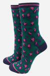 Green & Pink Leopard Print Socks