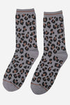 Grey Leopard Print Socks