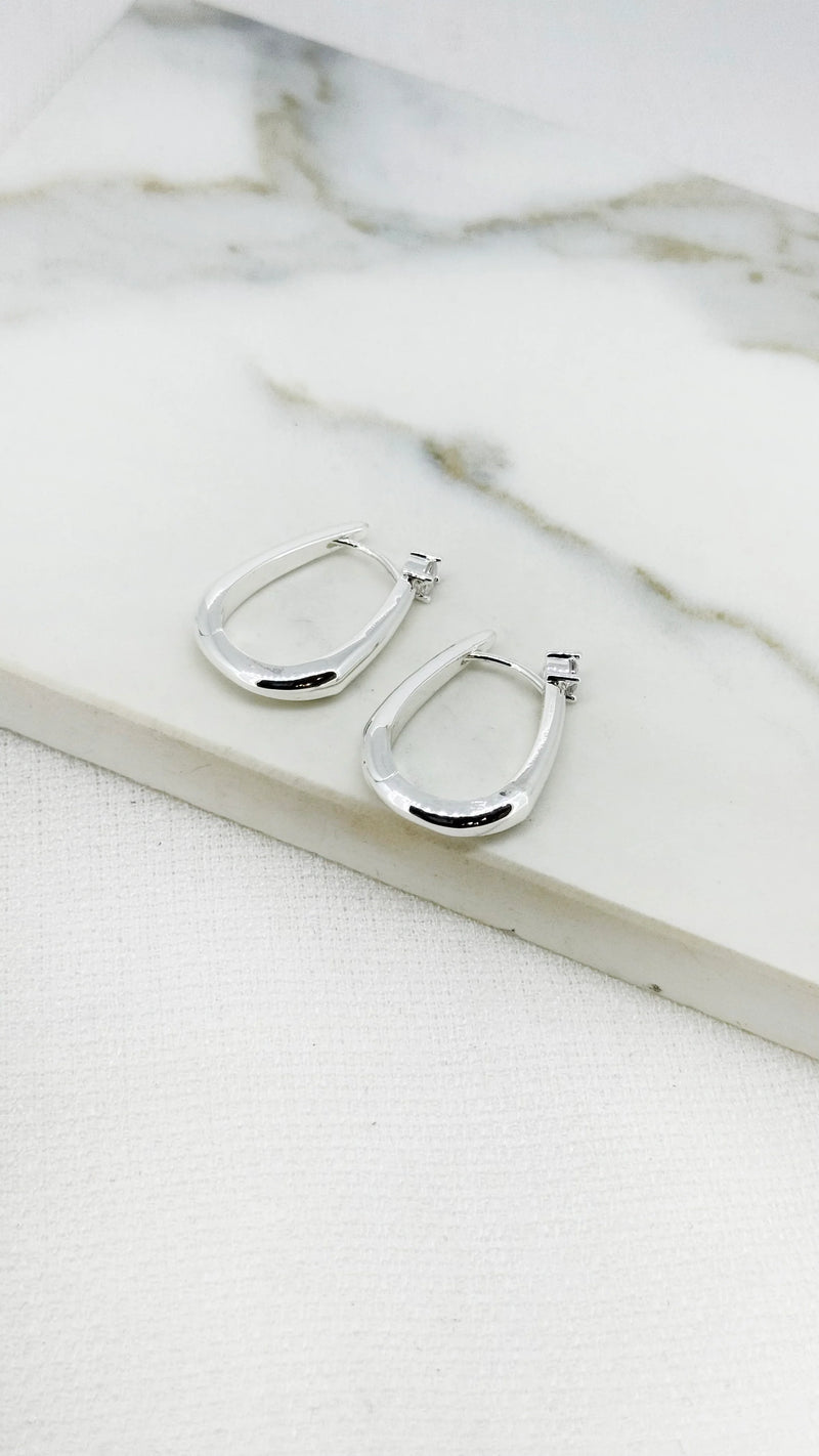Silver hoop earring