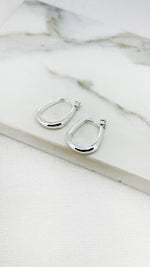 Silver hoop earring