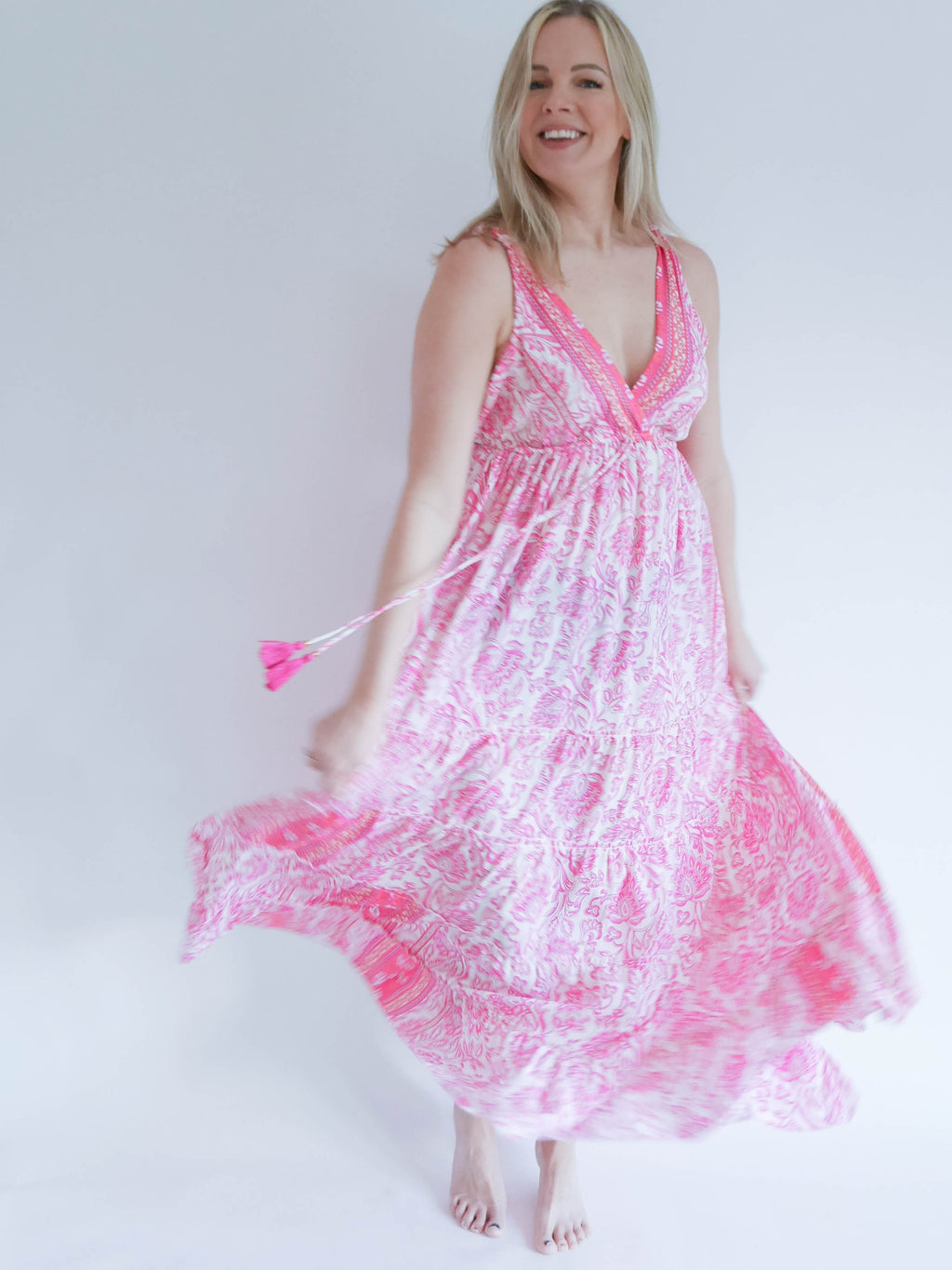 Camille Dress Hot Pink