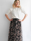 Leopard Print Tulle Skirt Camel