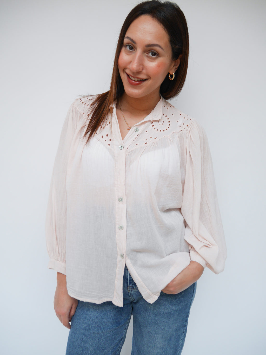 Monica Blouse Powder Pink