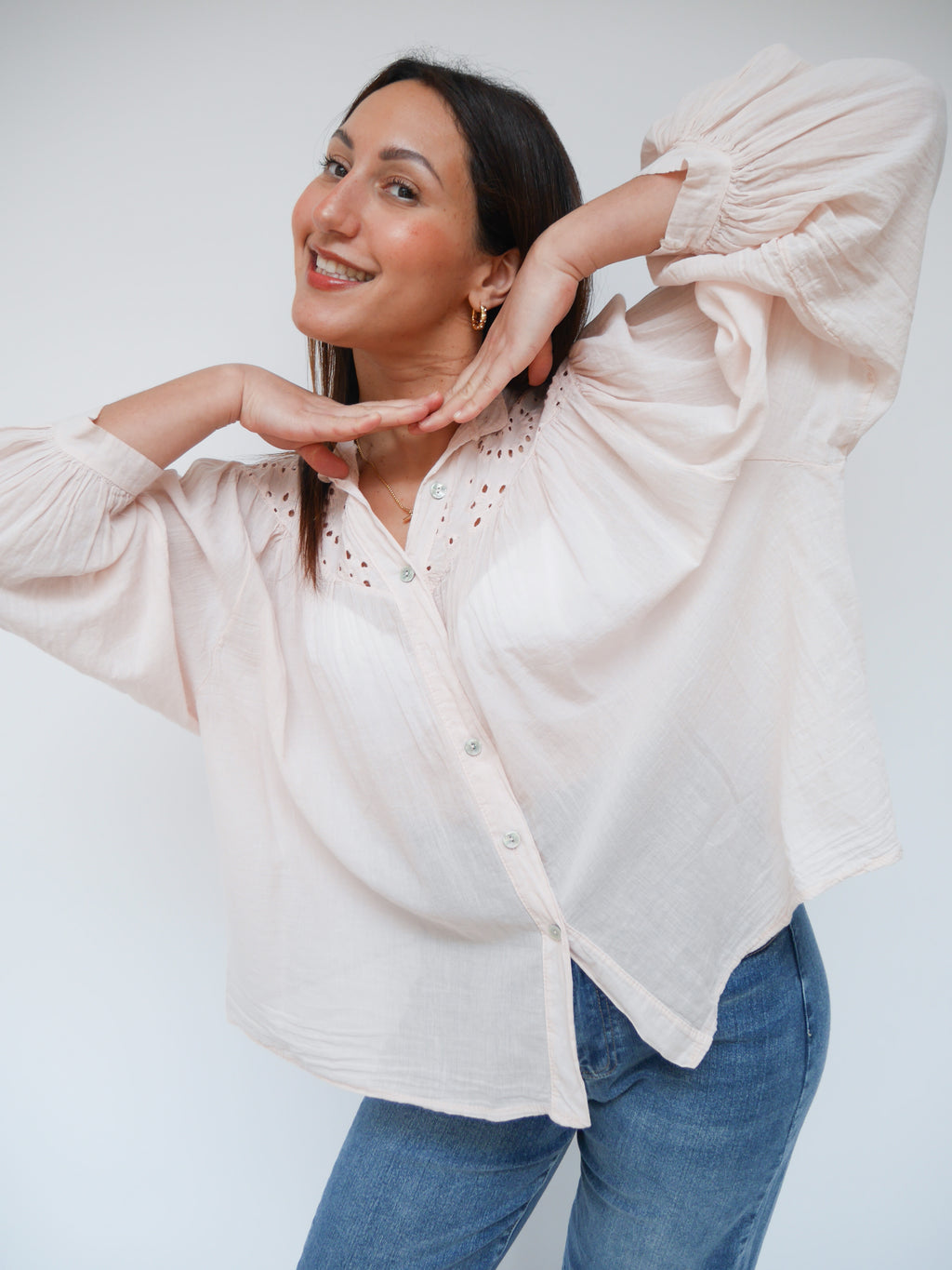 Monica Blouse Powder Pink
