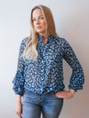 Anika Blouse Leopard Navy