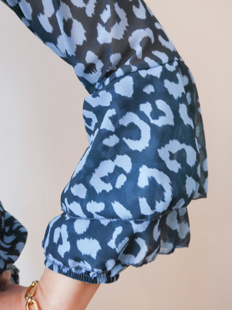 Anika Blouse Leopard Navy