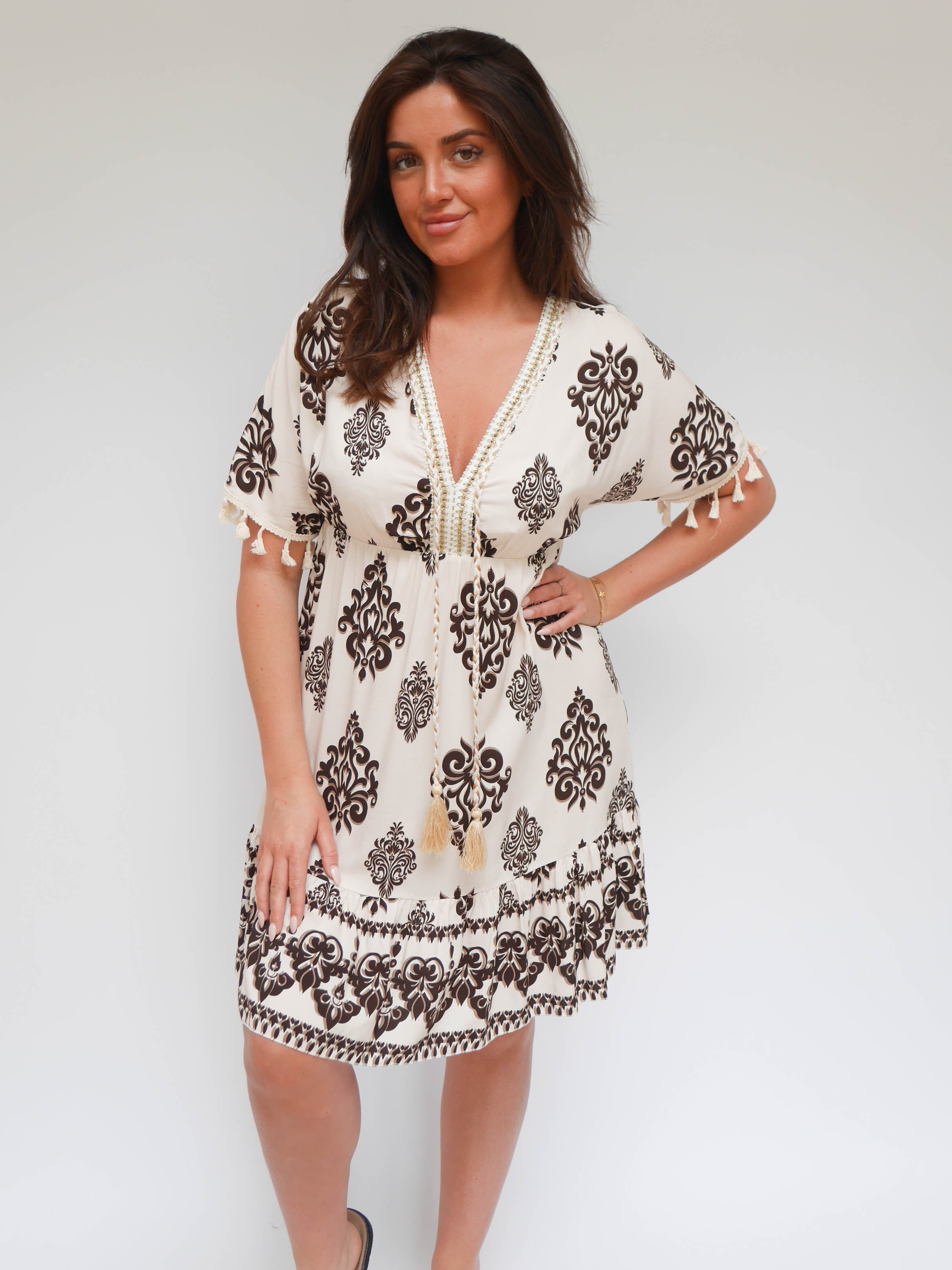 Mia Dress Ecru