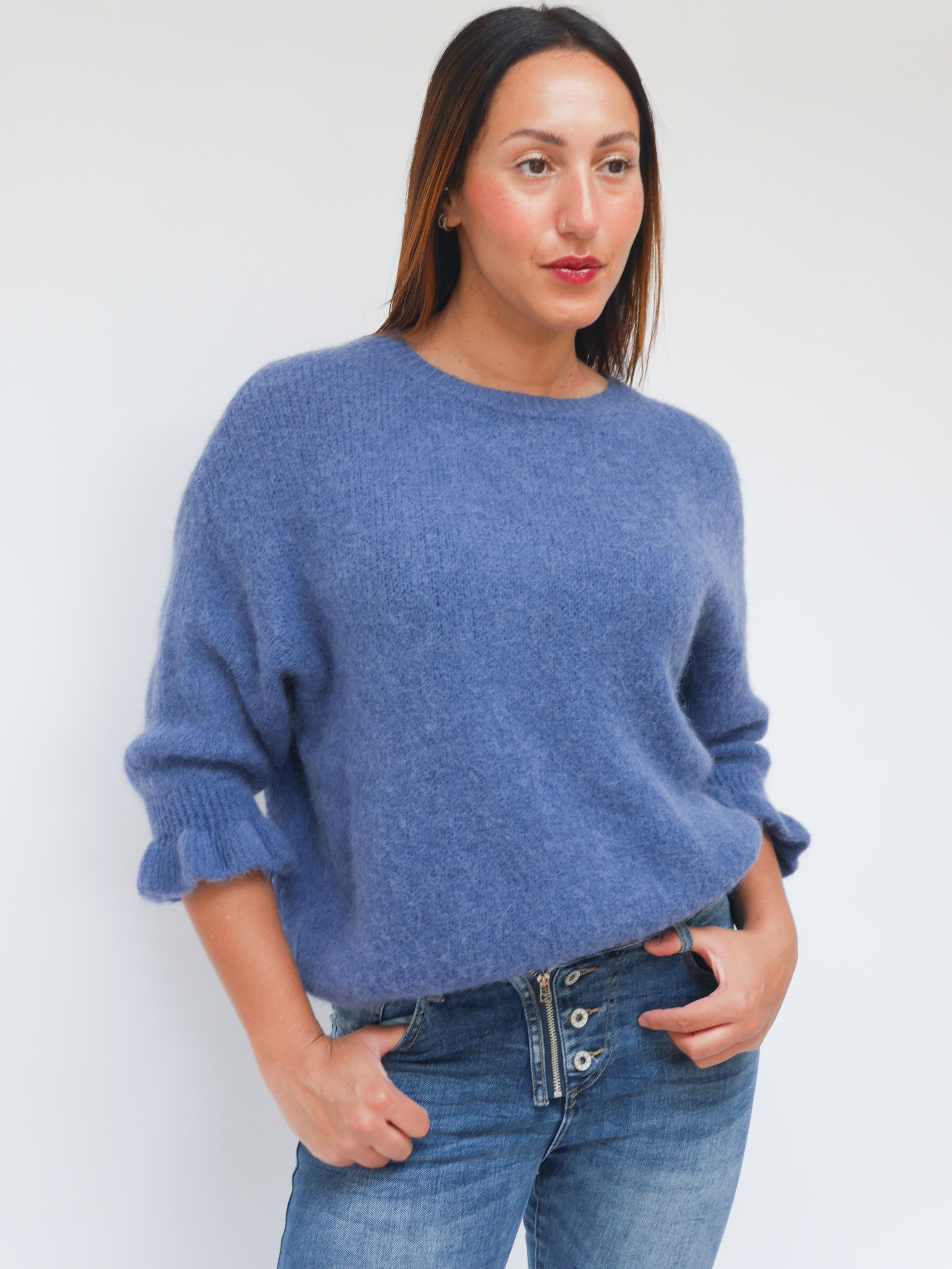 Harriet Alpaca Knit Denim Blue