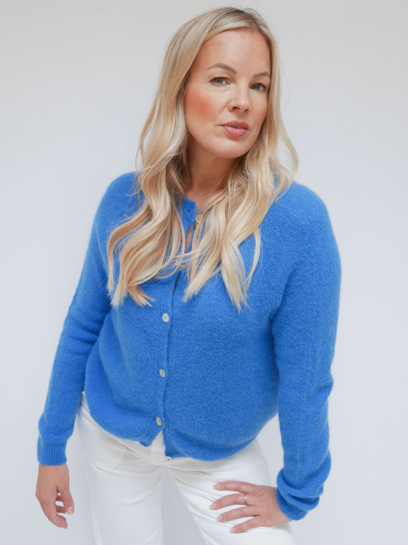 Beth Alpaca Cardigan Cobalt Blue